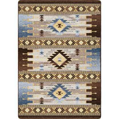 Barred Rug – Blue – cabin lodge area rug