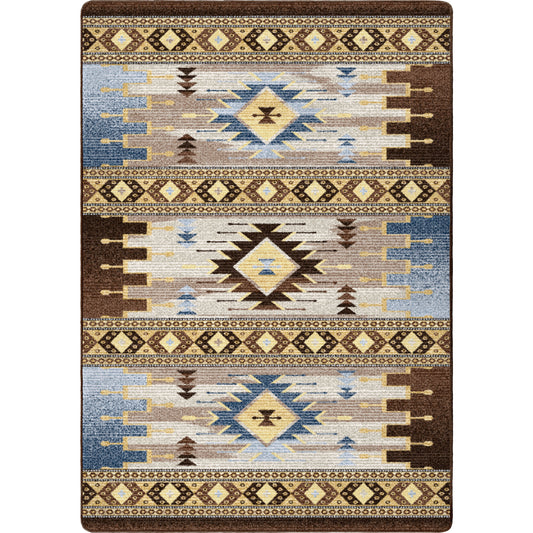 Barred Rug – Blue – cabin lodge area rug