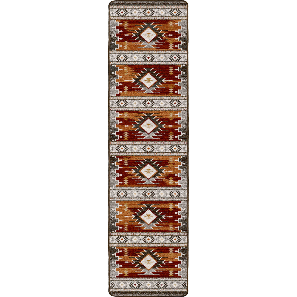 Barred Rug – Rust – close up
