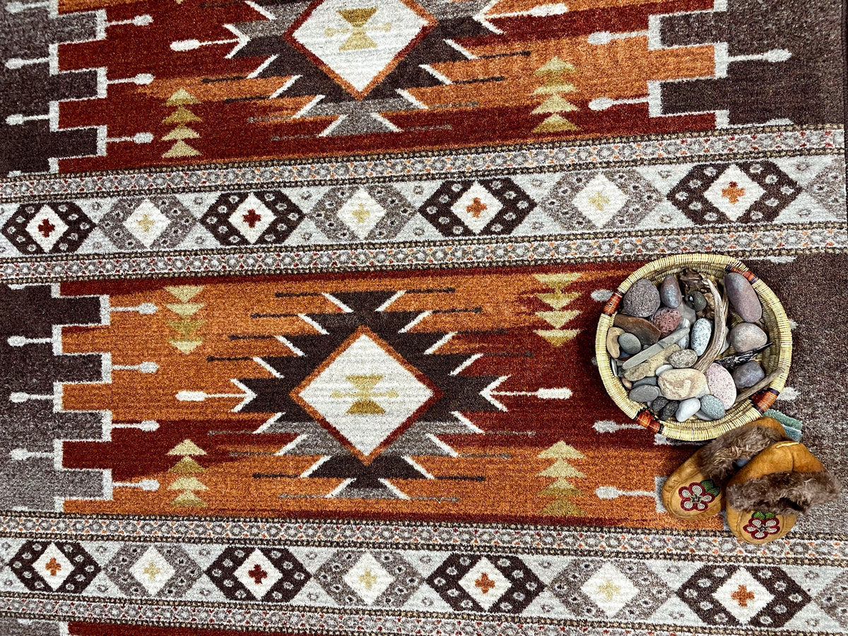 Barred Rug – Rust – detail view