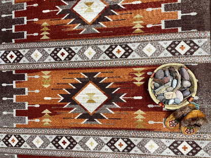 Barred Rug – Rust – detail view