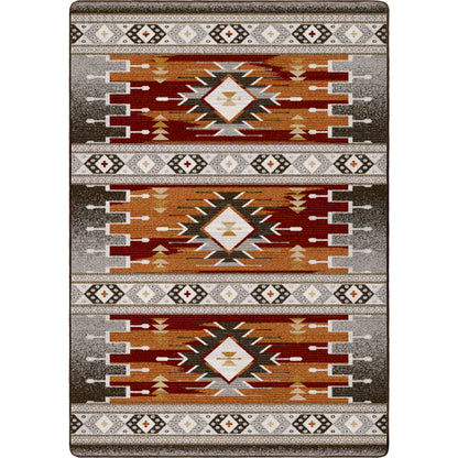 Barred Rug – Rust – cabin lodge area rug