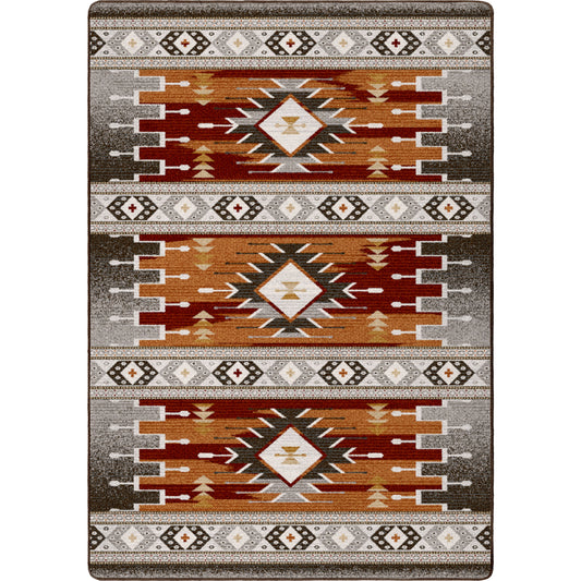 Barred Rug – Rust – cabin lodge area rug
