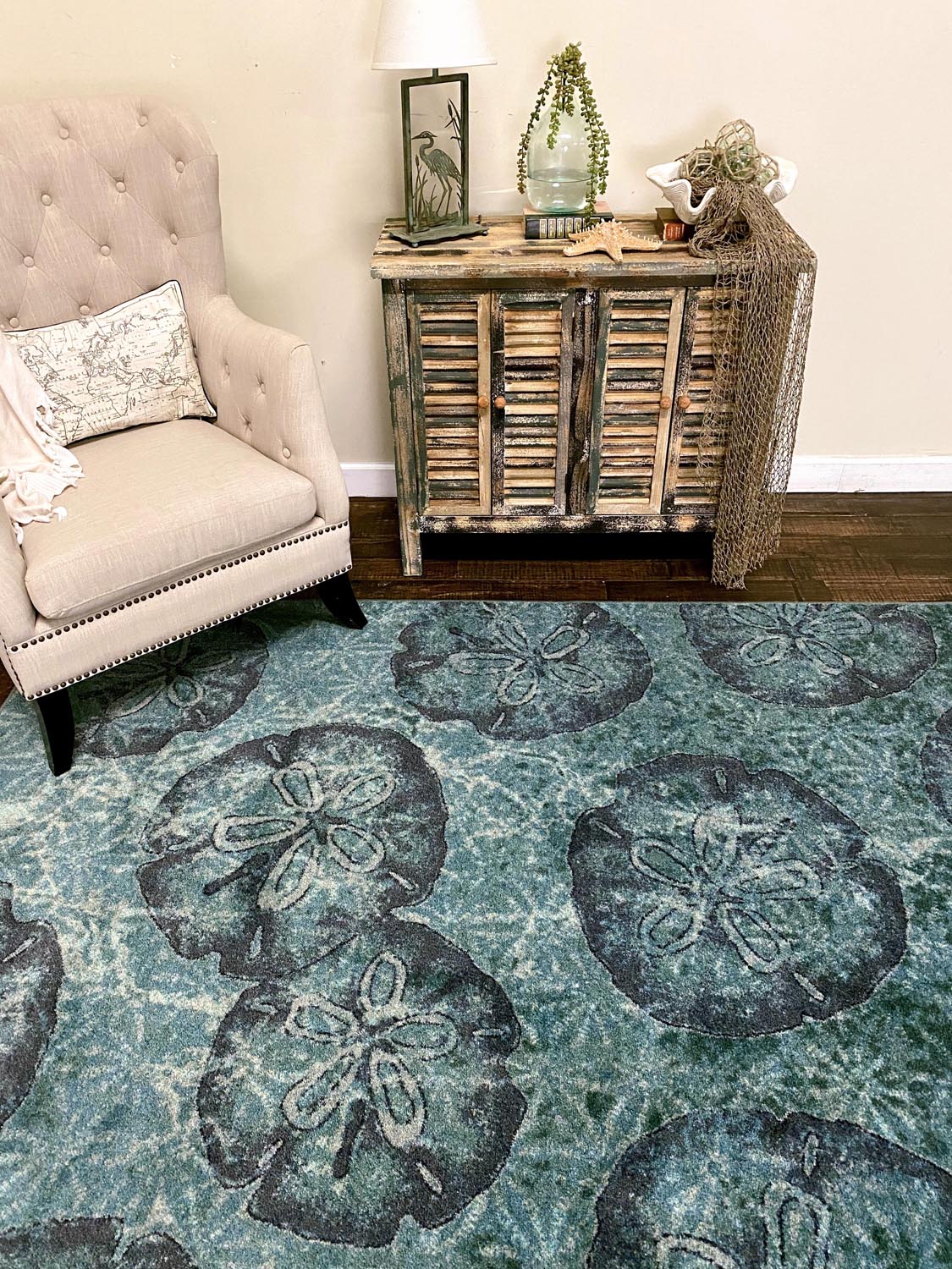 Beach Money Rug – Aqua – detail view