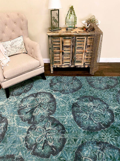 Beach Money Rug – Aqua – detail view
