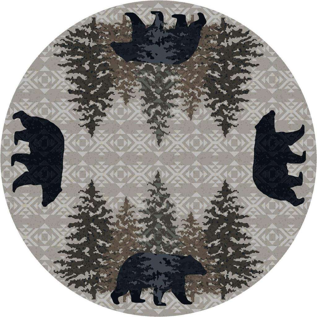 Bear Paradise - Stone-CabinRugs Southwestern Rugs Wildlife Rugs Lodge Rugs Aztec RugsSouthwest Rugs