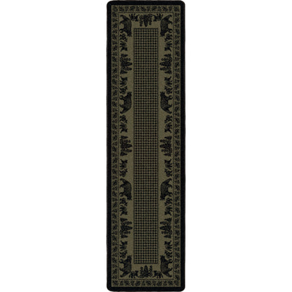 Bear Family Rug – Green – room setting