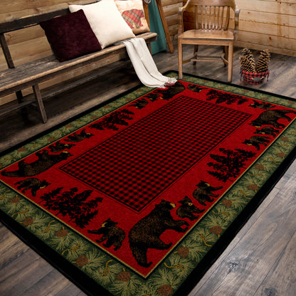 Bear Family Rug – Multi – detail view