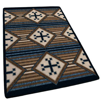 Bison Creek Rug – Black and Russet – close up