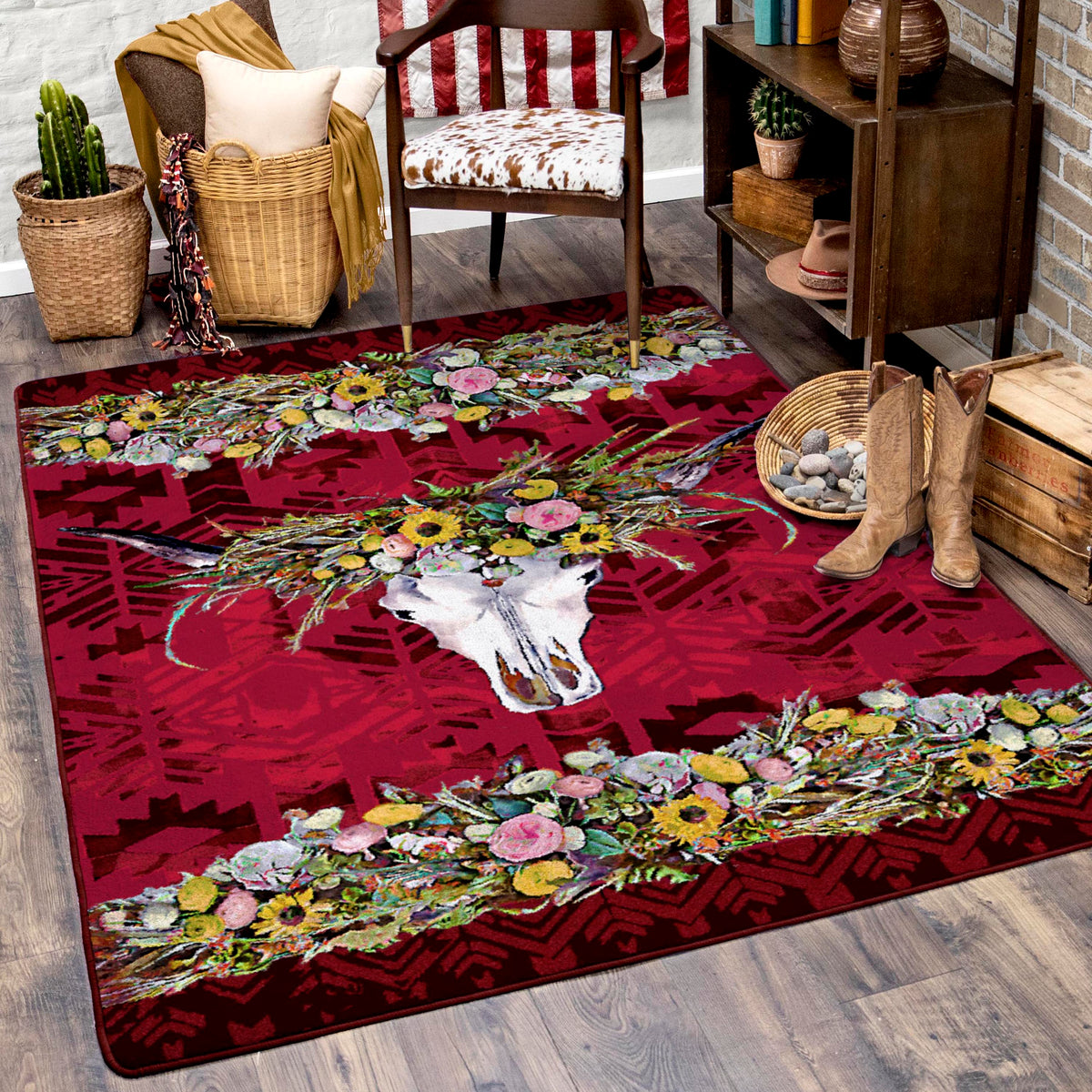 Briscoe Rug – Red – detail view
