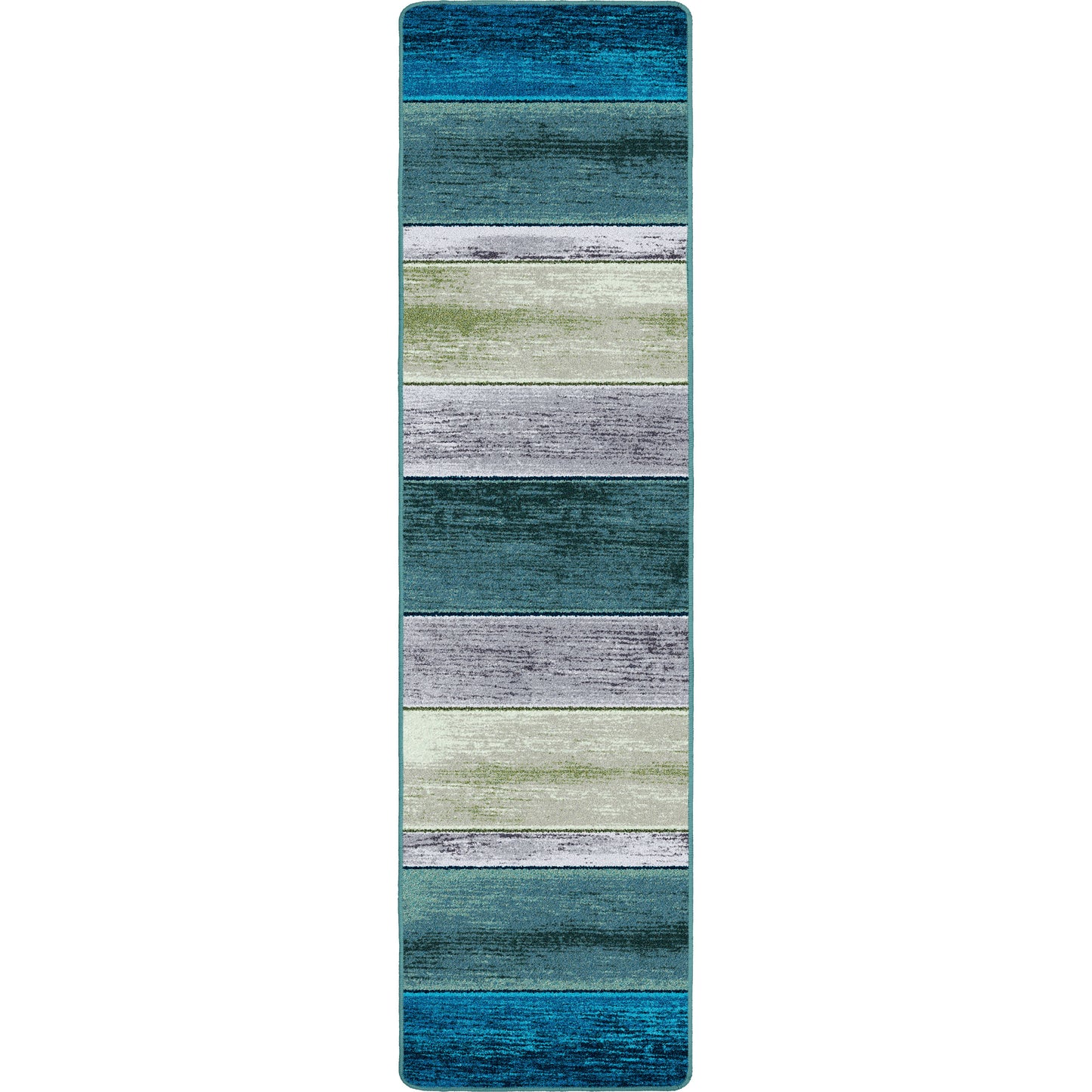 Bungalow Stripe Rug – Aqua – close up