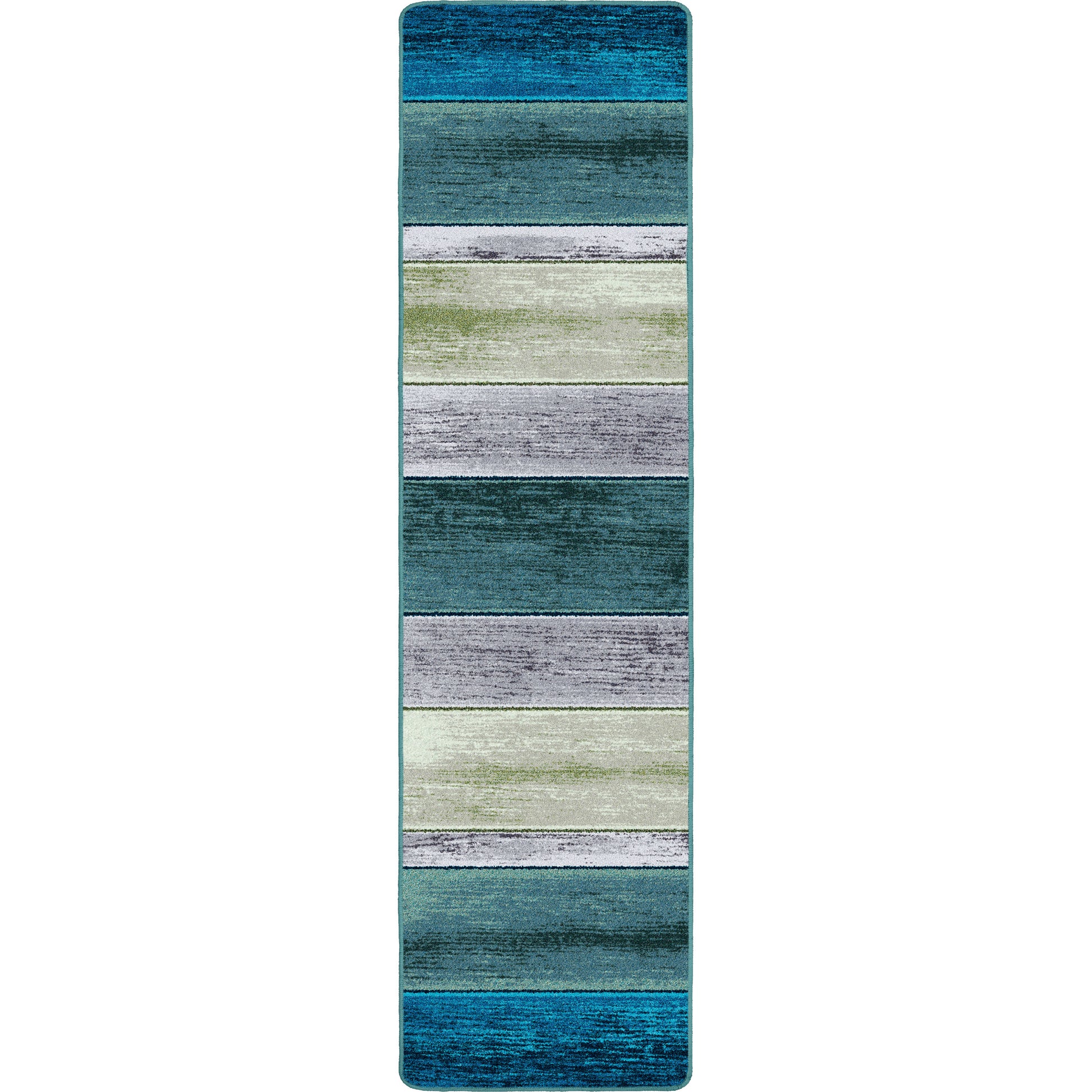 Bungalow Stripe Rug – Aqua – close up