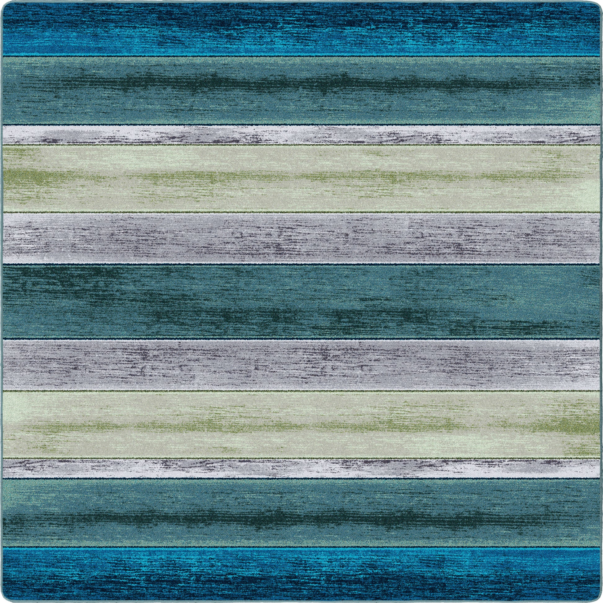 Bungalow Stripe Rug – Aqua – room setting