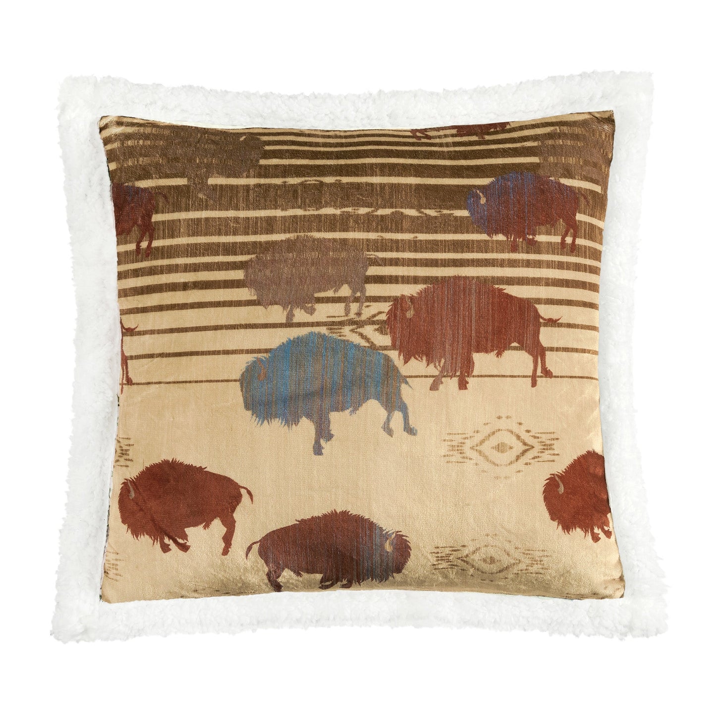 Home on the Range Campfire Sherpa Pillow