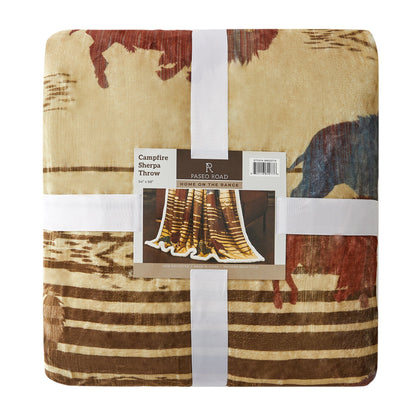 Home on the Range Campfire Sherpa Throw