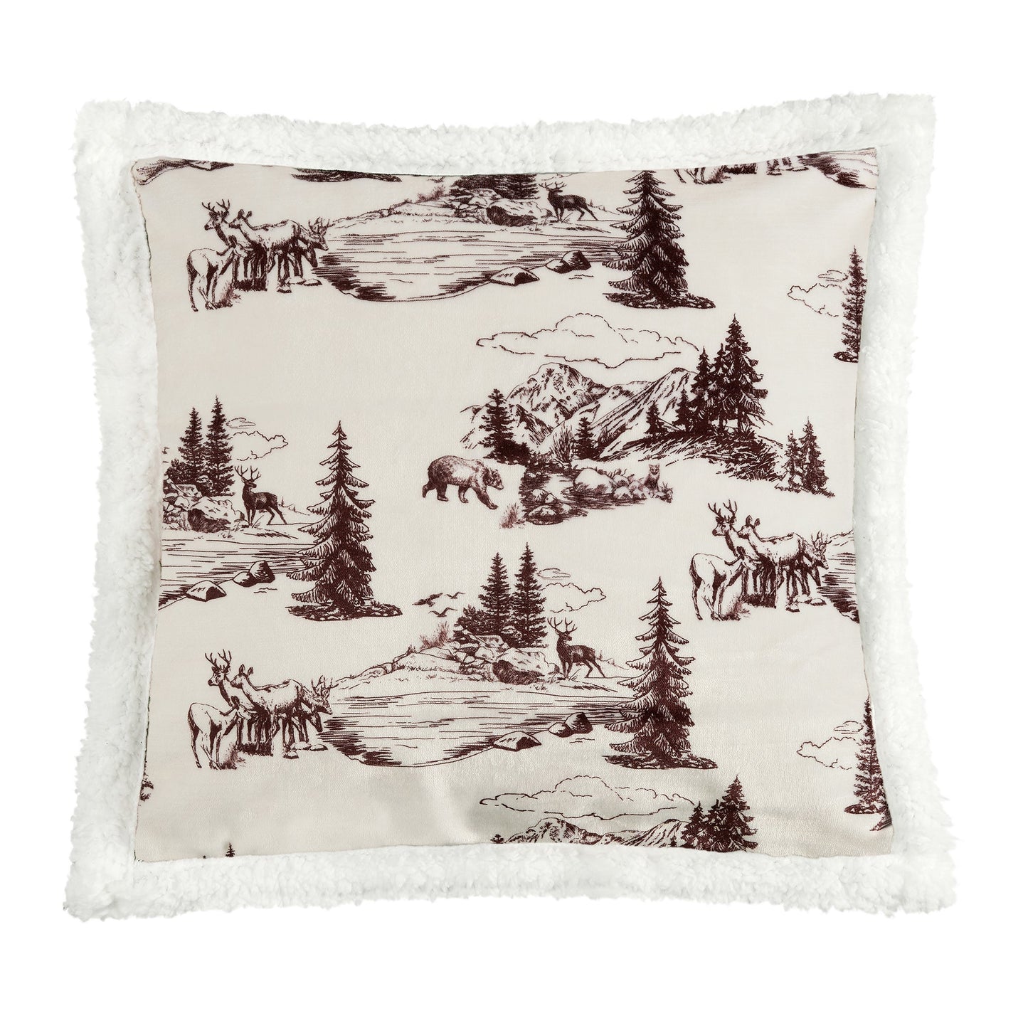 White Pine Campfire Sherpa Pillow