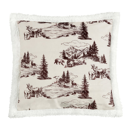 White Pine Campfire Sherpa Pillow