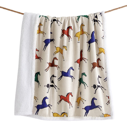 Wild Horses Campfire Sherpa Throw