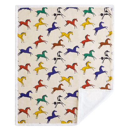Wild Horses Campfire Sherpa Throw