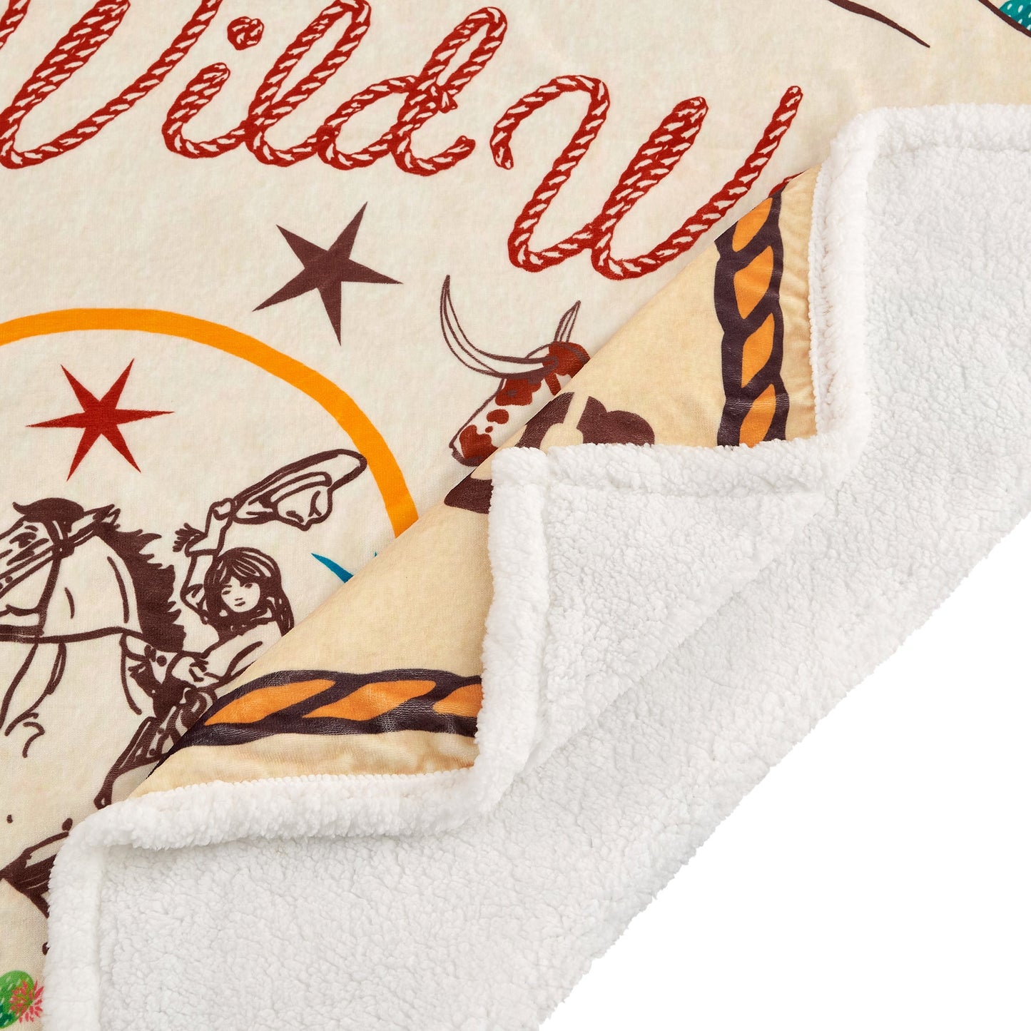 Western Adventure Campfire Sherpa Throw