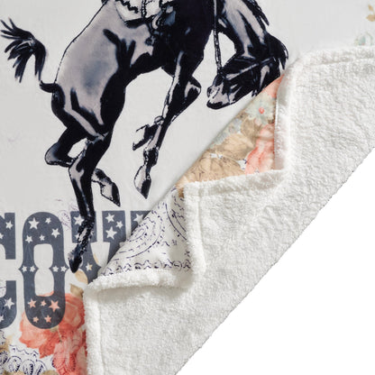 Long Live Cowboys Campfire Sherpa Throw