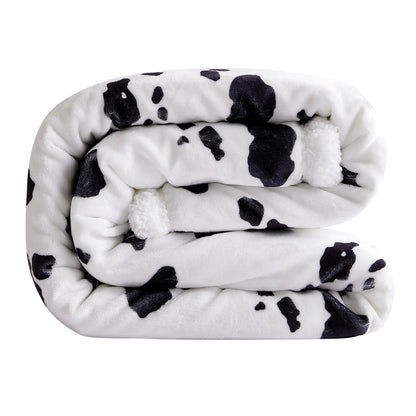 Elsa Cowhide Campfire Sherpa Throw