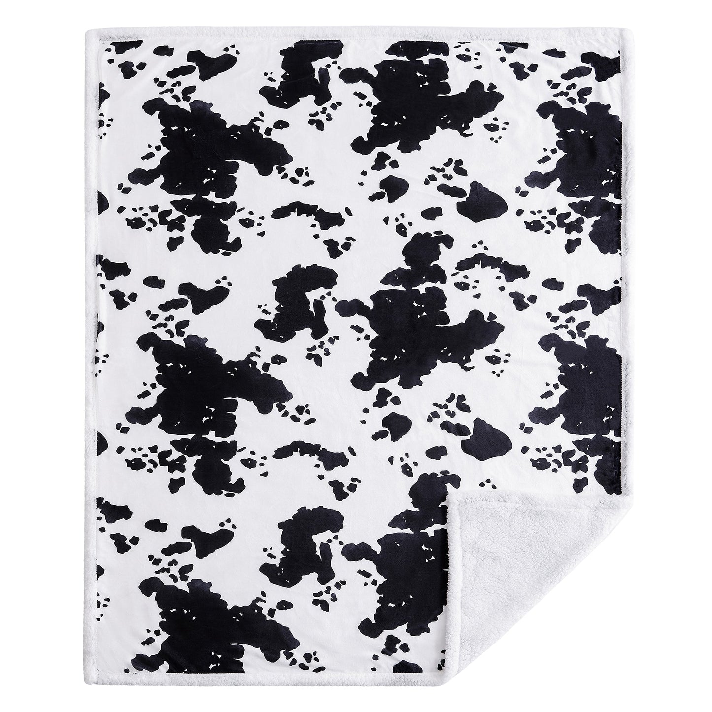 Elsa Cowhide Campfire Sherpa Throw