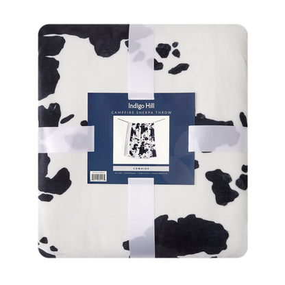 Elsa Cowhide Campfire Sherpa Throw
