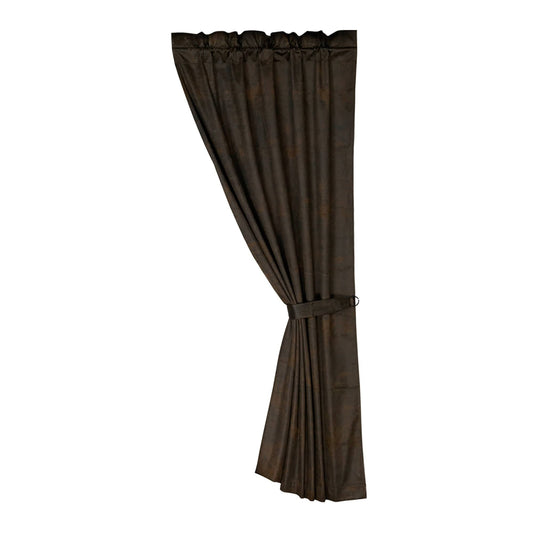 Chocolate Faux Leather Curtain
