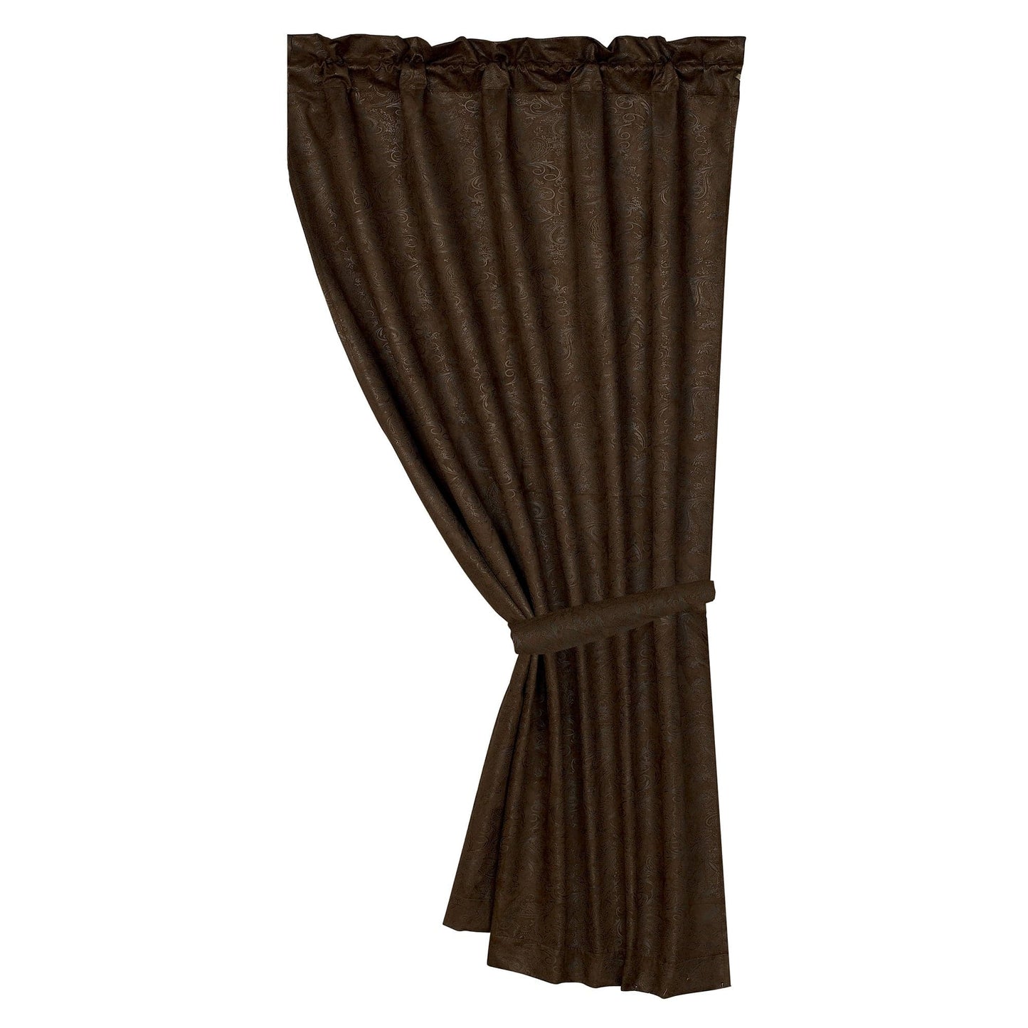 Chocolate Tooled Leather Curtain