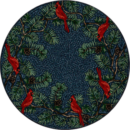 Cardinals Rug – Navy – close up