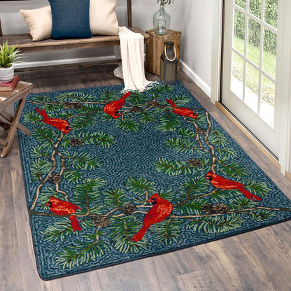 Cardinals Rug – Navy – detail view