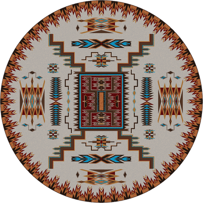 Chasing The Storm Rug – Rust – room setting