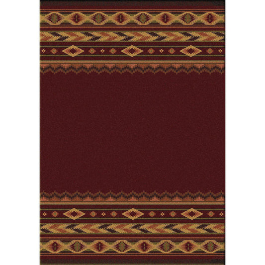 Cimarron Land - Red-CabinRugs Southwestern Rugs Wildlife Rugs Lodge Rugs Aztec RugsSouthwest Rugs