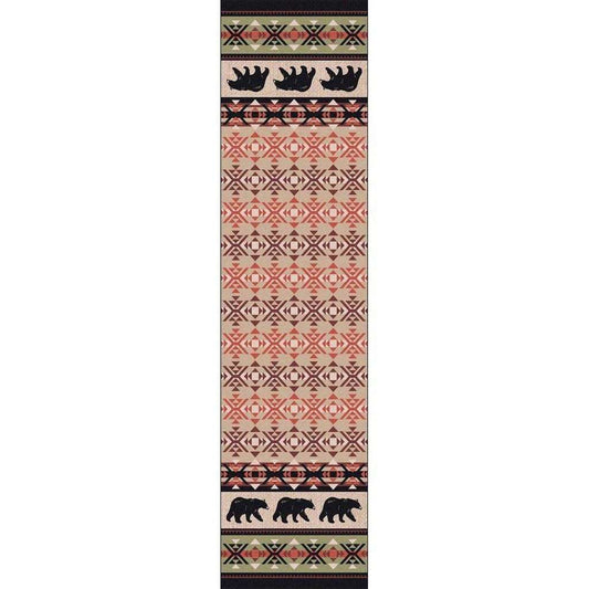 Comfy Bears - Burnt Red-CabinRugs Southwestern Rugs Wildlife Rugs Lodge Rugs Aztec RugsSouthwest Rugs