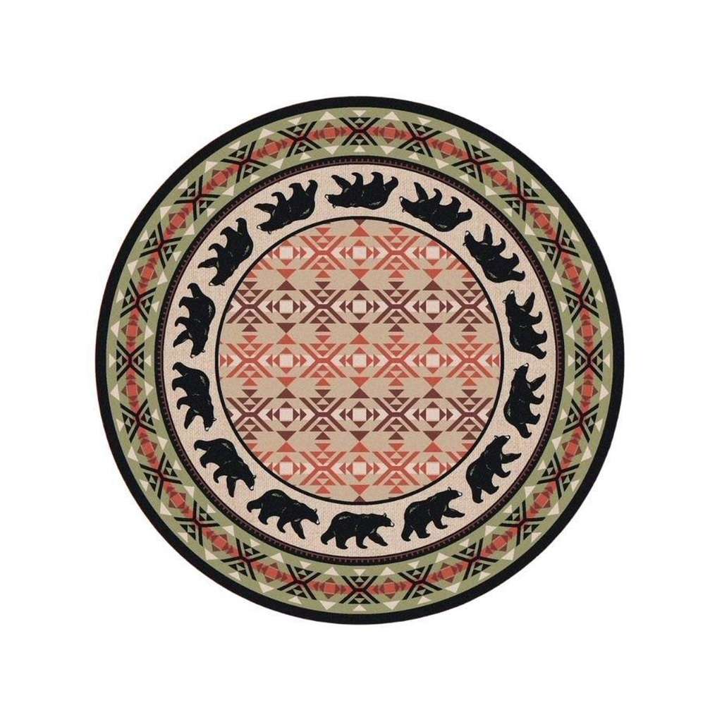 Comfy Bears - Burnt Red-CabinRugs Southwestern Rugs Wildlife Rugs Lodge Rugs Aztec RugsSouthwest Rugs