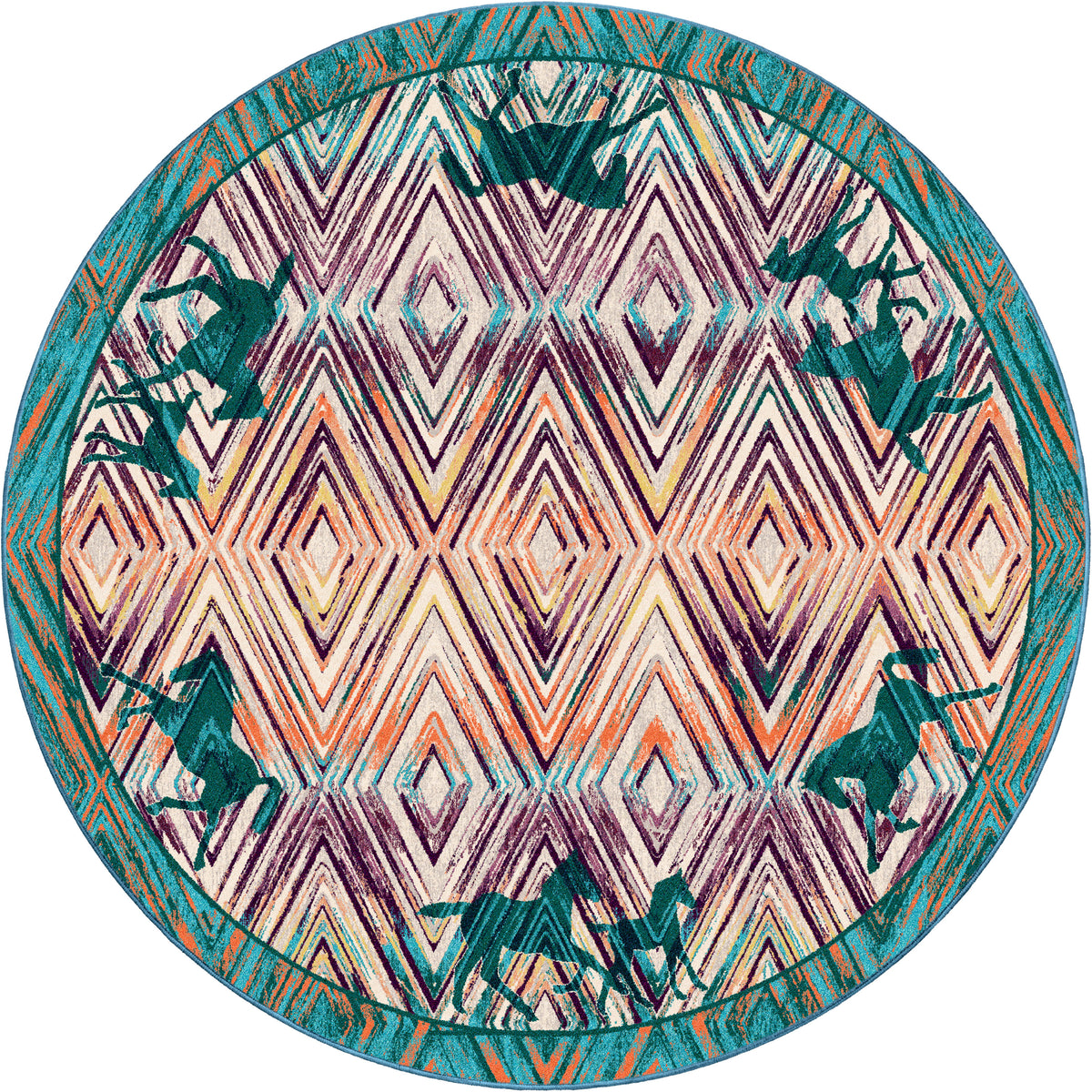 Cowboy Love OKA Rug – Multi – close up