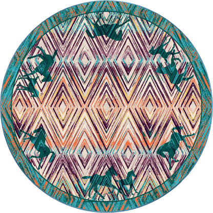 Cowboy Love OKA Rug – Multi – close up