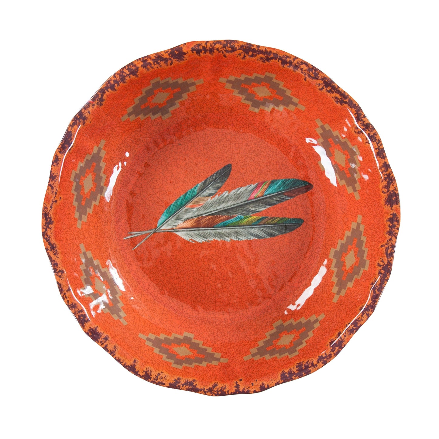 Feather Design Melamine Serving Bowl