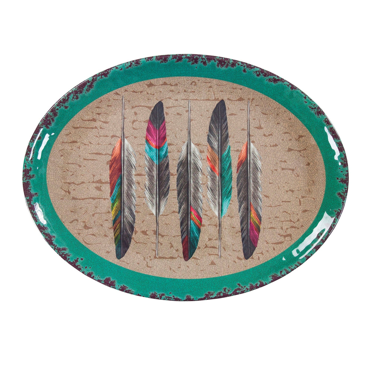 Feather Design Melamine Serving Platter Set