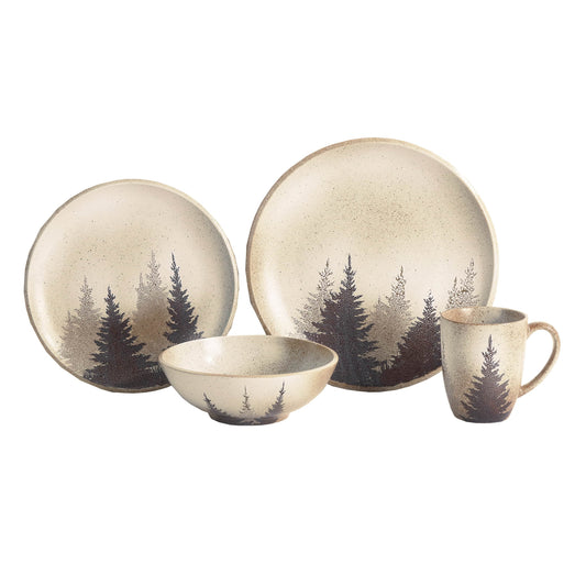 Clearwater Pines Ceramic Dinnerware Set, 16 Pc