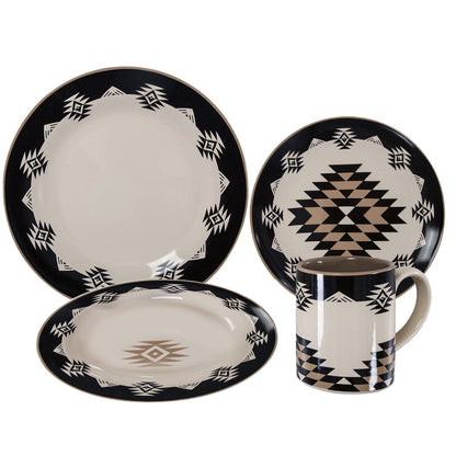 Chalet Aztec Ceramic Dinnerware Set, 16 Pc