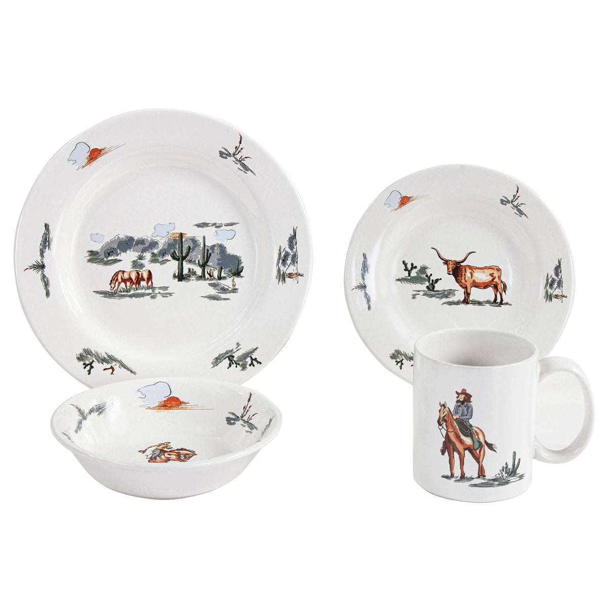 Ranch Life Ceramic Dinnerware Set, 16 Pc
