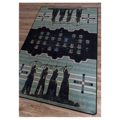 Defend Our Land Rug – Blue – detail view