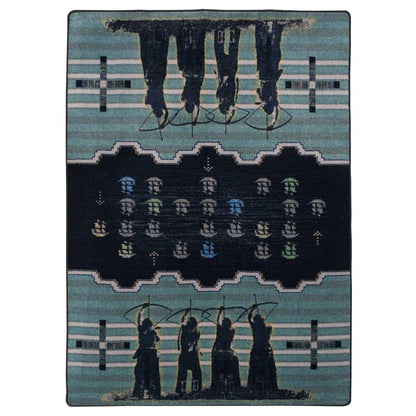 Defend Our Land Rug – Blue – cabin lodge area rug