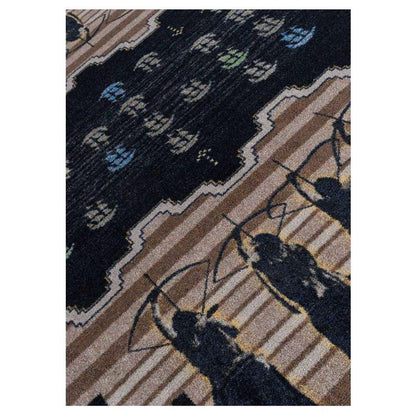 Defend Our Land Rug – Brown – close up