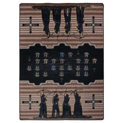 Defend Our Land Rug – Brown – cabin lodge area rug