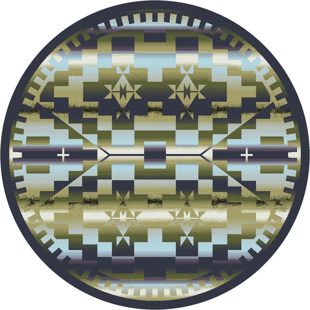 Desert Morning Rug – Blue Shades – cabin lodge area rug