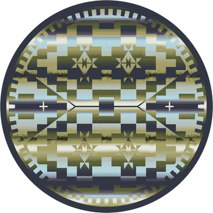Desert Morning Rug – Blue Shades – cabin lodge area rug
