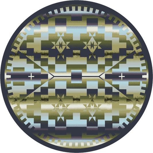 Desert Morning Rug – Blue Shades – cabin lodge area rug
